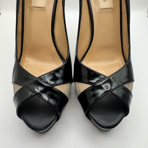Valentino Black Patent Leather Peep-Toe Heels Size 39.5 - Picture 7 of 9